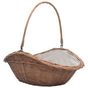 vidaXL Polttopuukori kantokahvalla 60x44x55 cm luonnollinen paju