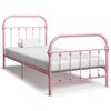 vidaXL S&auml;ngynrunko pinkki metalli 100x200 cm