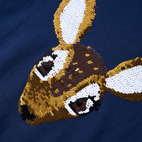 Lasten pitk&auml;hihainen T-paita laivastonsininen 140