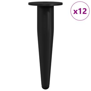 vidaXL Huonekalujalat 12 pcs Musta &Oslash; 40 x 98 mm Rauta