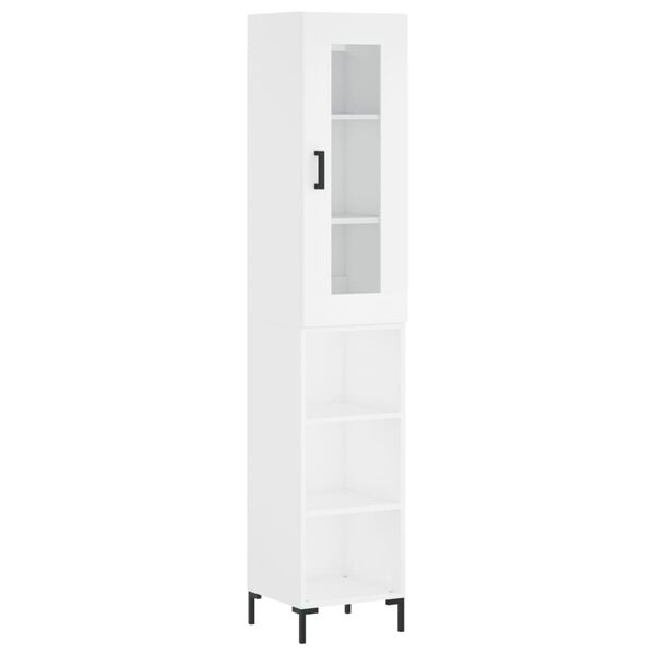 vidaXL Kaappi valkoinen 34,5x34x180 cm tekninen puu