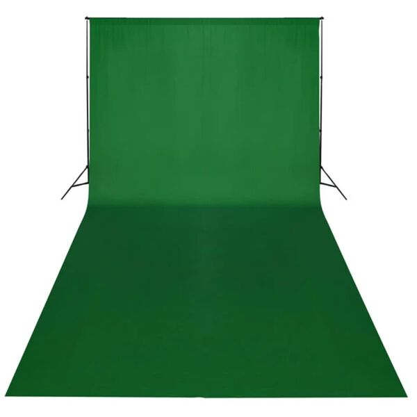 vidaXL Taustakangas puuvilla vihreä 600x300 cm chromakey