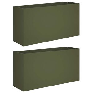 vidaXL Puutarha ruukku 2 kpl Oliivinvihre&auml; 100 x 30 x 40 cm