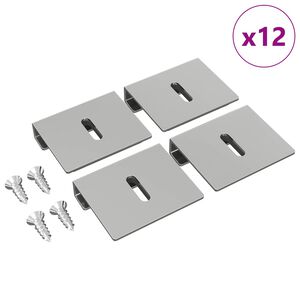 vidaXL Peilin pidustuki 12 pcs Nikkeli 35 x 30 x 8,3 mm Ter&auml;s