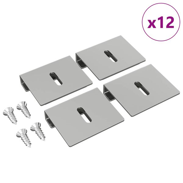 vidaXL Peilin pidustuki 12 pcs Nikkeli 35 x 30 x 8,3 mm Ter&auml;s