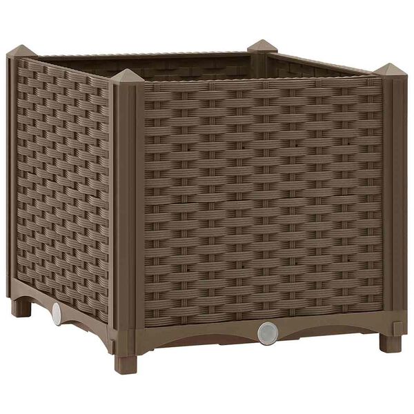 vidaXL Korotettu kukkalaatikko 40x40x38 cm polypropeeni