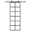 vidaXL Liukuovi asennustarvikkeilla musta 76x205 cm ESG lasi