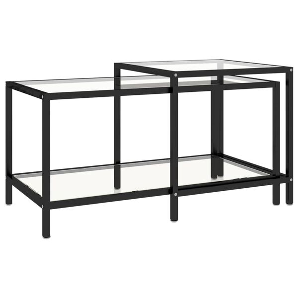 vidaXL Teepöydät 2 kpl karkaistu lasi läpinäkyvä