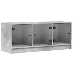 vidaXL TV-taso lasiovilla betoninharmaa 102x37x42 cm