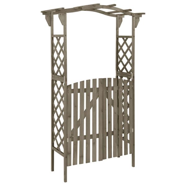 vidaXL Pergola portilla 116x40x204 cm harmaa täysi kuusi