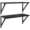 vidaXL Sein&auml;hyllyt 2 kpl Musta tammi. 60 x 25 x 25,5 cm Tekninen puu