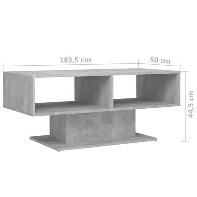 vidaXL Sohvapöytä betoninharmaa 103,5x50x44,5 cm lastulevy