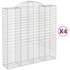 vidaXL Kaarevat kivikorit 4 kpl 200x50x200/220 cm galvanoitu rauta