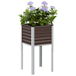 vidaXL Puutarhan istutuslaatikko ruskea 45x45x88 cm ter&auml;s