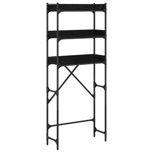 vidaXL Pesukoneen hylly Musta 0ak 67 x 25 x 163 cm Tekninen puu