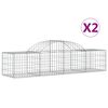 vidaXL Kaarevat kivikorit 2 kpl 200x50x40/60 cm galvanoitu rauta