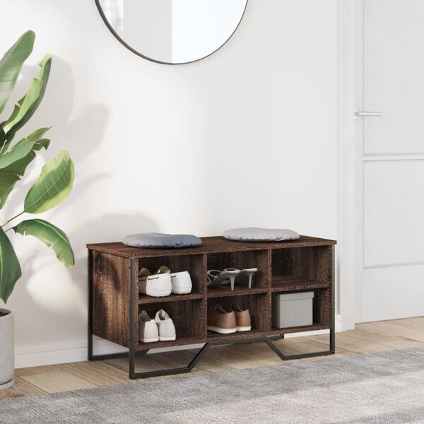 vidaXL Kenkäkaappi ruskea tammi 90x38x45,5 cm tekninen puu