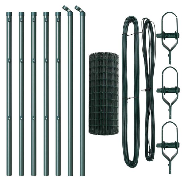 vidaXL Aita ja Tuki Vihre&auml; 0,6 x 10 m Ter&auml;s ja PVC