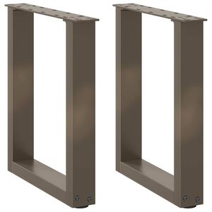 vidaXL Sohvapöydän jalat U-muotoiset 2 kpl Luonnonvärinen teräs 28x(42-43) cm Teräs