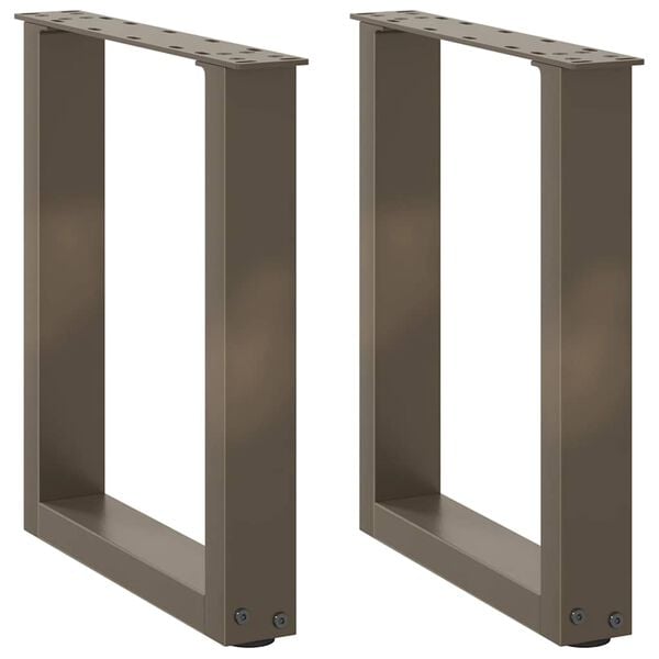 vidaXL Sohvapöydän jalat U-muotoiset 2 kpl Luonnonvärinen teräs 28x(42-43) cm Teräs