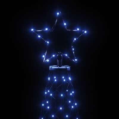 vidaXL Joulukuusi metallitolpalla 1400 LED-valolla sininen 5 m