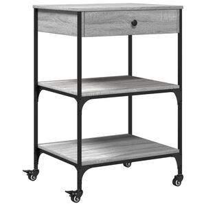vidaXL Keitti&ouml;vaunu harmaa Sonoma 60x48x89,5 cm tekninen puu