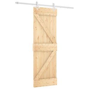 vidaXL Liukuovi 70 x 210 cm Massiivinen m&auml;nty (k&auml;sittelem&auml;t&ouml;n)