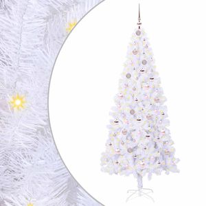 vidaXL Tekojoulukuusi 300 LED-valoilla Valkoinen 210 cm PVC ja ter&auml;s