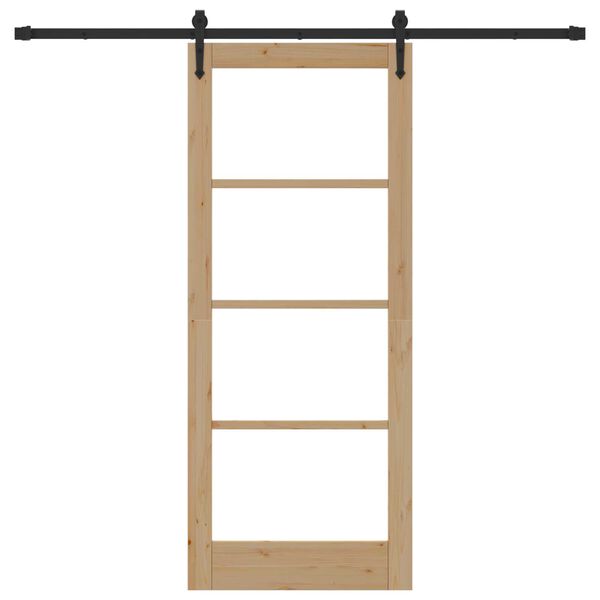 vidaXL Liukuovi ORKDAL Luonnollinen 83 x 202 cm T&auml;ysi m&auml;nty ja lasi