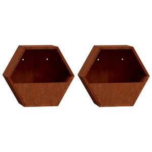 vidaXL Kukkalaatikot 2 kpl ruoste Corten ter&auml;s 30x10x25 cm