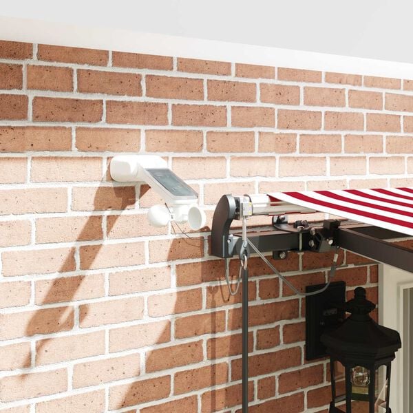 vidaXL Aurinkovarjon kangas mukana Punainen ja valkoinen 400 &times; 300 cm