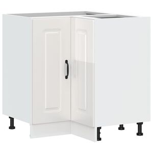 vidaXL keittiön kulmakaappi Kalmar korkeakiilto valkoinen tekninen puu