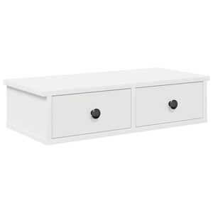 vidaXL Sein&auml;hylly laatikoilla valkoinen 60x28x15 cm tekninen puu