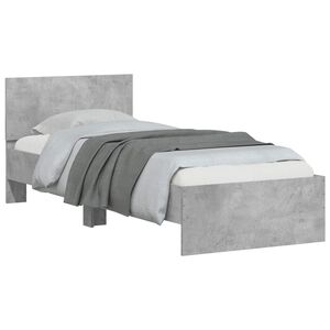 vidaXL S&auml;ngyn runko p&auml;&auml;dyll&auml; Betoninharmaa 80 x 200 cm K&auml;sitelty puu