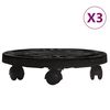 vidaXL Kasvirullakko py&ouml;rill&auml; 3 kpl halkaisija 30 cm musta 170 kg