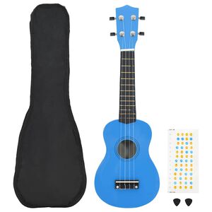 vidaXL Sopraano ukulelesarja laukulla lapsille vaaleansininen 21"