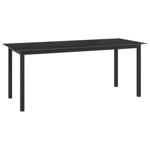 vidaXL Puutarhap&ouml;yt&auml; musta 190x90x74 cm alumiini ja lasi