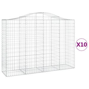 vidaXL Kaarevat kivikorit 10 kpl 200x50x140/160 cm galvanoitu rauta