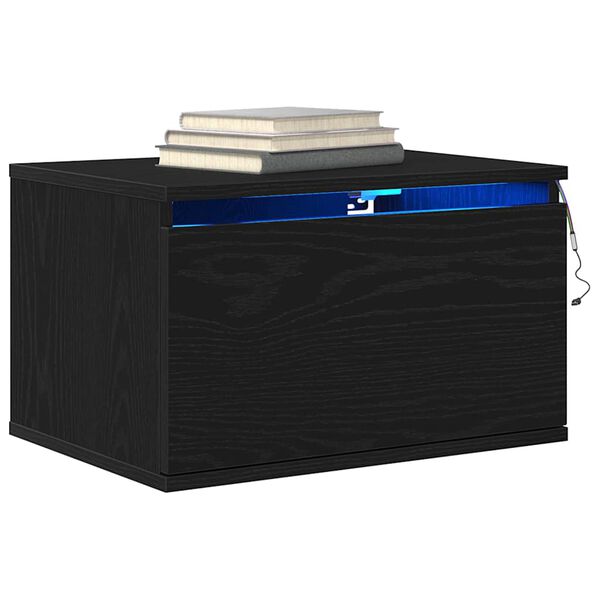 vidaXL Sein&auml;lle kiinnitett&auml;v&auml; y&ouml;p&ouml;yt&auml;kaappi Musta tammi.