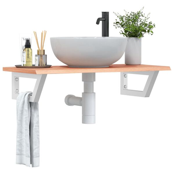 vidaXL Pesuallashylly seinälle teräs ja täysi tammi