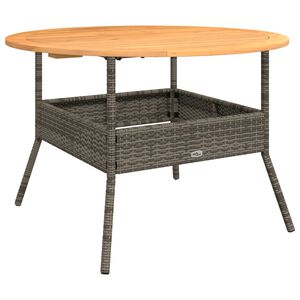 vidaXL Puutarhap&ouml;yt&auml; akasiapuu ja harmaa polyrottinki &Oslash;110x71 cm