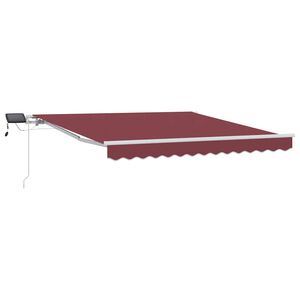 vidaXL K&auml;sin kelattava markiisi LED-valoilla viininpunainen 300x250 cm