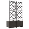 vidaXL Puutarha ruukku 2 pcs Ruskea 80 x 40 x 143 cm Muovi