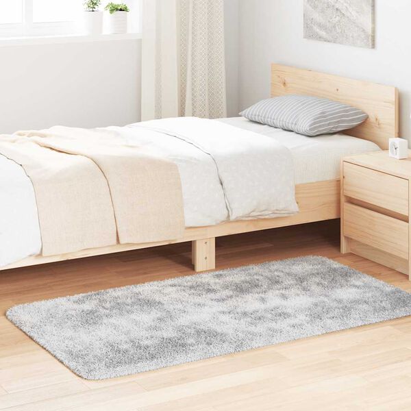 vidaXL Pörrömatto korkeanukkainen NAVARRA hopeanharmaa 80x150 cm