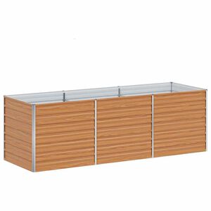 vidaXL Korotettu kukkalaatikko 240x80x77 cm galvanoitu ter&auml;s hopea