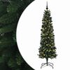 vidaXL Kapea tekokuusi joulupalloilla 210 cm 300 LEDi&auml;