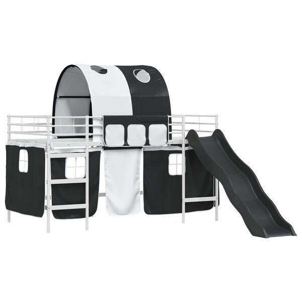 vidaXL Lasten parvis&auml;ngyn runko Valkoinen ja musta 80 x 200 cm Metalli