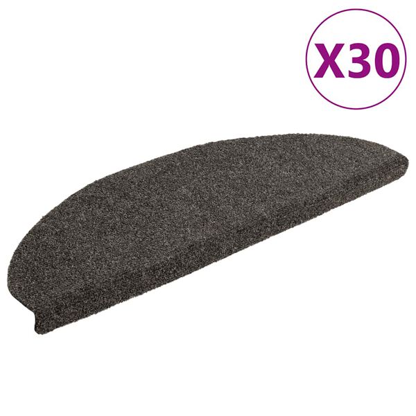 vidaXL Porrasmatot itseliimautuvat 30 kpl 65x21x4 cm Antrasiitti Puolipyöreä Suuri