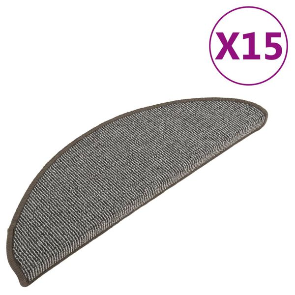 vidaXL Porrasmatot 15 kpl 65x21x4 cm harmaa puolipy&ouml;re&auml; suuri