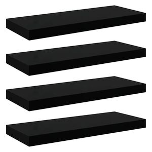 vidaXL Kelluvat sein&auml;hyllyt 4 kpl korkeak. musta 60x23,5x3,8 cm MDF